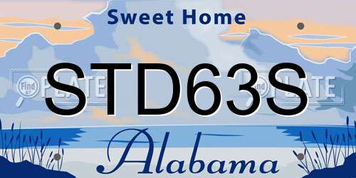 STD63S Alabama License Plate