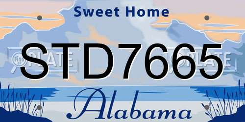 STD7665 Alabama License Plate