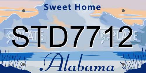 STD7712 Alabama License Plate