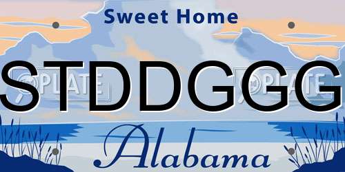 STDDGGG Alabama License Plate