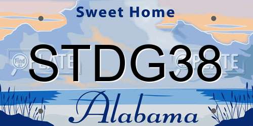 STDG38 Alabama License Plate