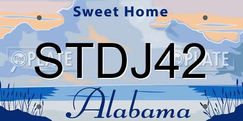 STDJ42 Alabama License Plate