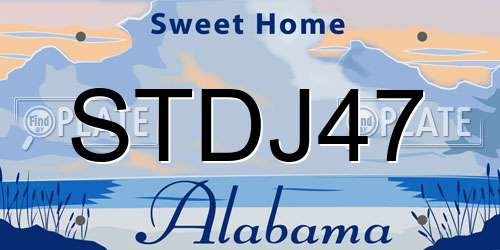 STDJ47 Alabama License Plate