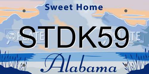STDK59 Alabama License Plate