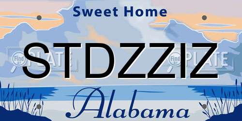 STDZZIZ Alabama License Plate