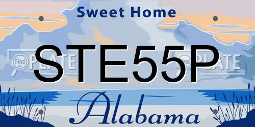 STE55P Alabama License Plate