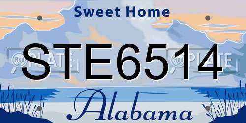 STE6514 Alabama License Plate