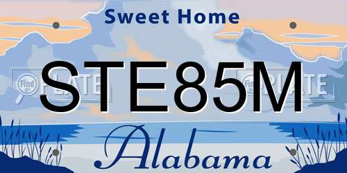 STE85M Alabama License Plate