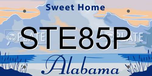STE85P Alabama License Plate