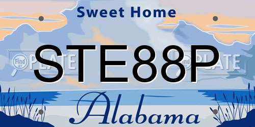 STE88P Alabama License Plate