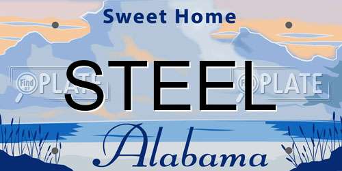 STEEL Alabama License Plate
