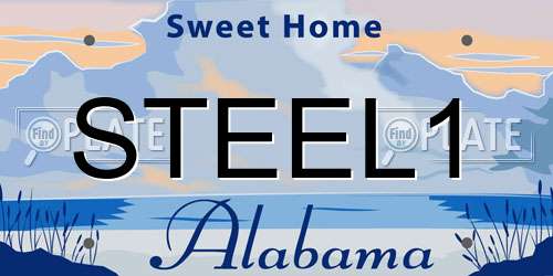 STEEL1 Alabama License Plate