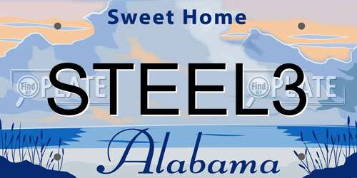STEEL3 Alabama License Plate