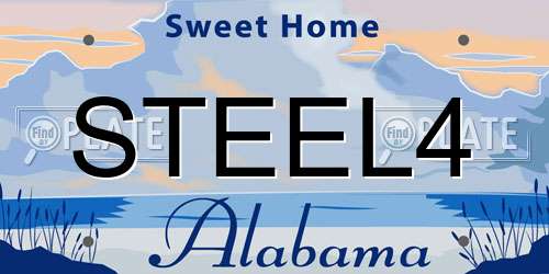 STEEL4 Alabama License Plate