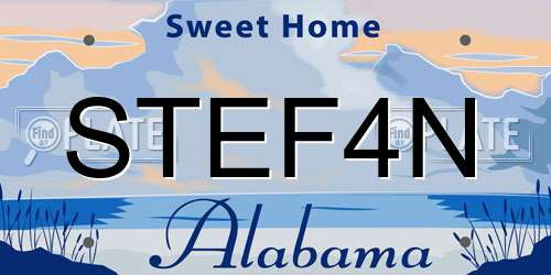 STEF4N Alabama License Plate