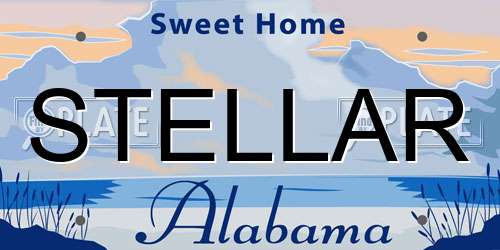 STELLAR Alabama License Plate