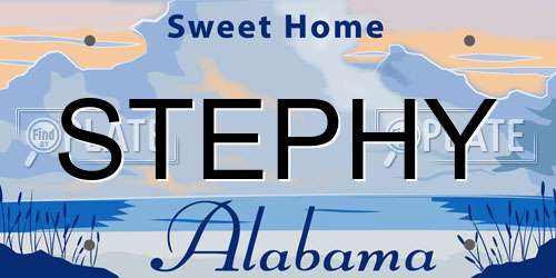 STEPHY Alabama License Plate