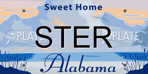 STER Alabama License Plate