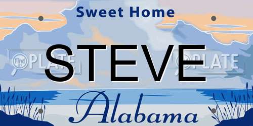 STEVE Alabama License Plate