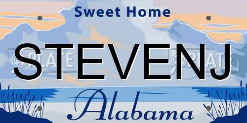 STEVENJ Alabama License Plate