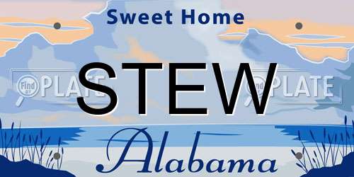 STEW Alabama License Plate