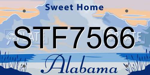 STF7566 Alabama License Plate