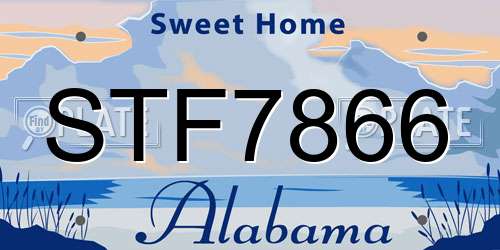 STF7866 Alabama License Plate