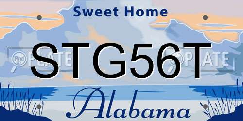 STG56T Alabama License Plate