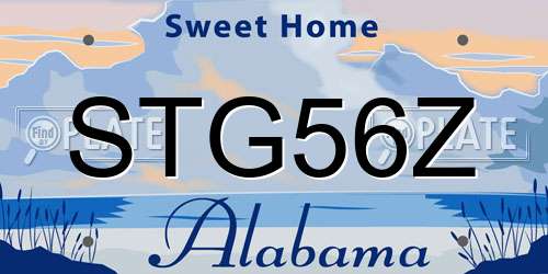 STG56Z Alabama License Plate