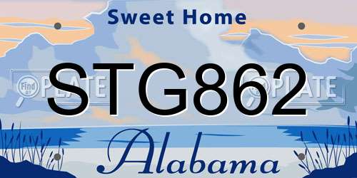 STG862 Alabama License Plate