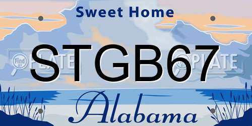 STGB67 Alabama License Plate