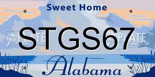 STGS67 Alabama License Plate