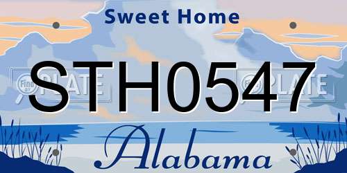 STH0547 Alabama License Plate