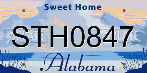 STH0847 Alabama License Plate