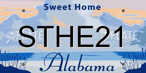 STHE21 Alabama License Plate