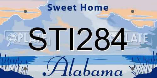 STI284 Alabama License Plate