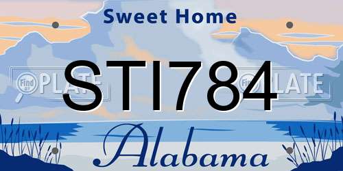 STI784 Alabama License Plate