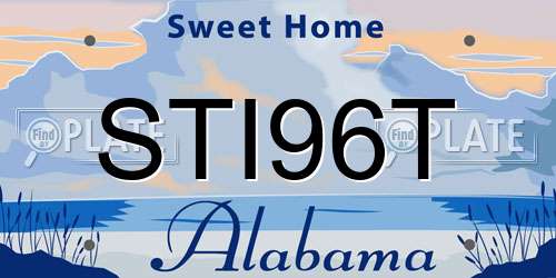 STI96T Alabama License Plate