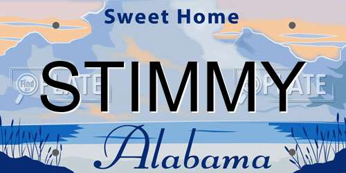 STIMMY Alabama License Plate