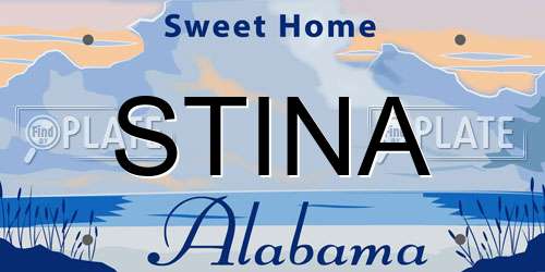 STINA Alabama License Plate