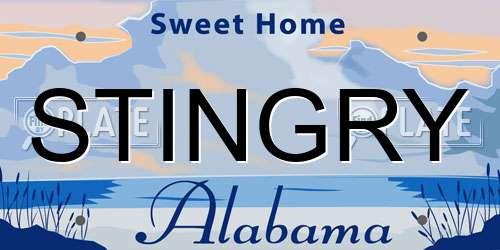 STINGRY Alabama License Plate