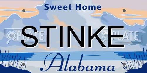 STINKE Alabama License Plate