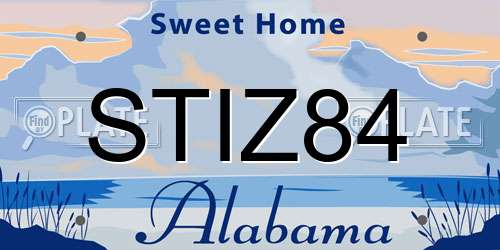 STIZ84 Alabama License Plate