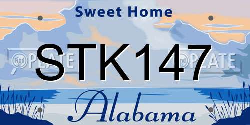 STK147 Alabama License Plate