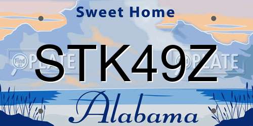 STK49Z Alabama License Plate