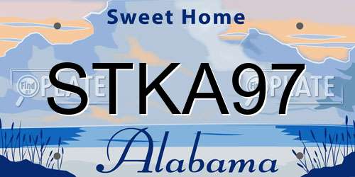 STKA97 Alabama License Plate