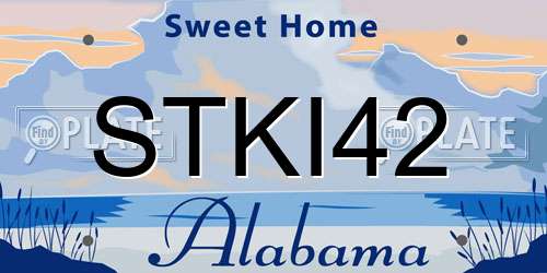STKI42 Alabama License Plate