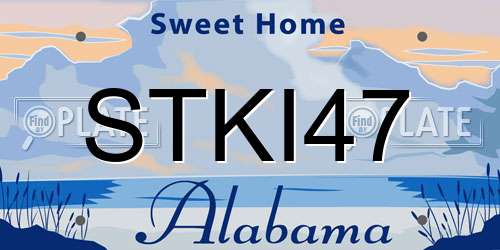 STKI47 Alabama License Plate