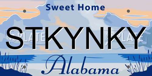 STKYNKY Alabama License Plate