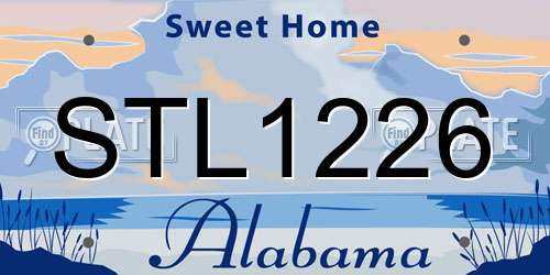 STL1226 Alabama License Plate